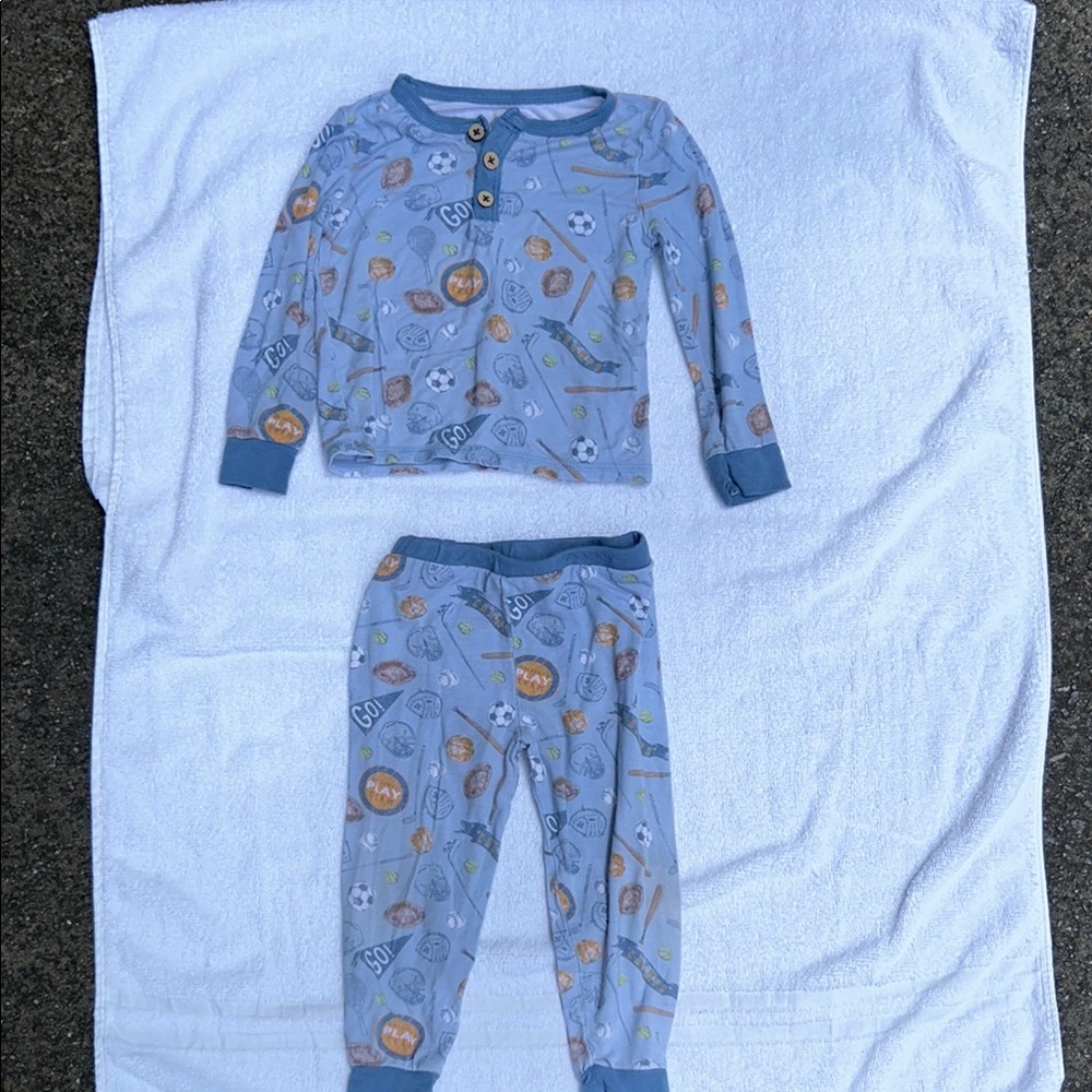 Mud Pie Blue Sports-Themed Pajamas